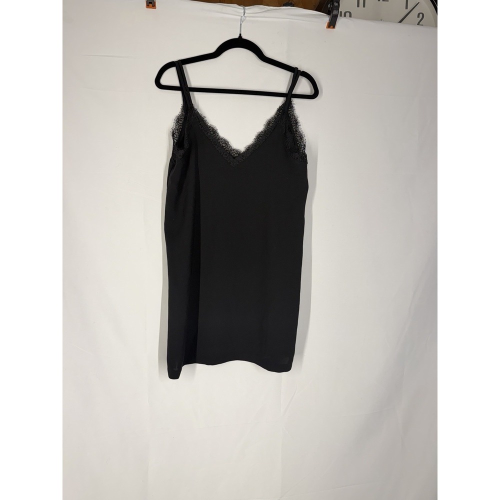 Zara Women's Black Solid Lace Chemise Slip, Adjustable Straps, Size S - Picture 2 of 4